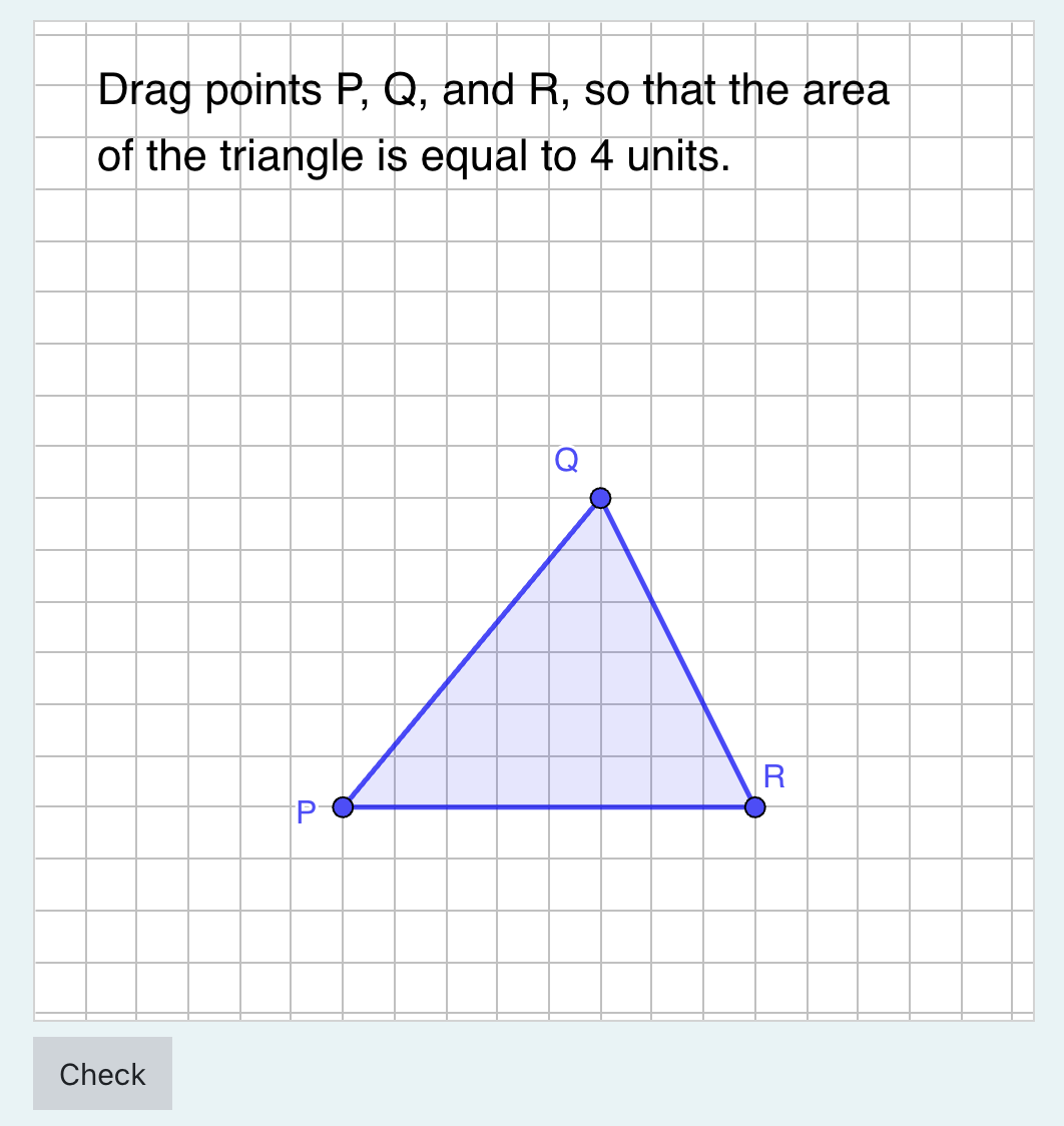 Triangle with a given area