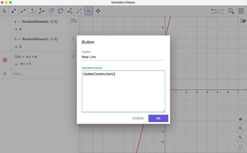 GeoGebra window screenshot 